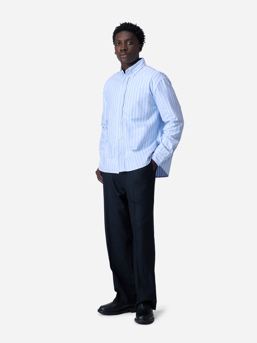 Big Oxford ~ Blue Banker Stripe