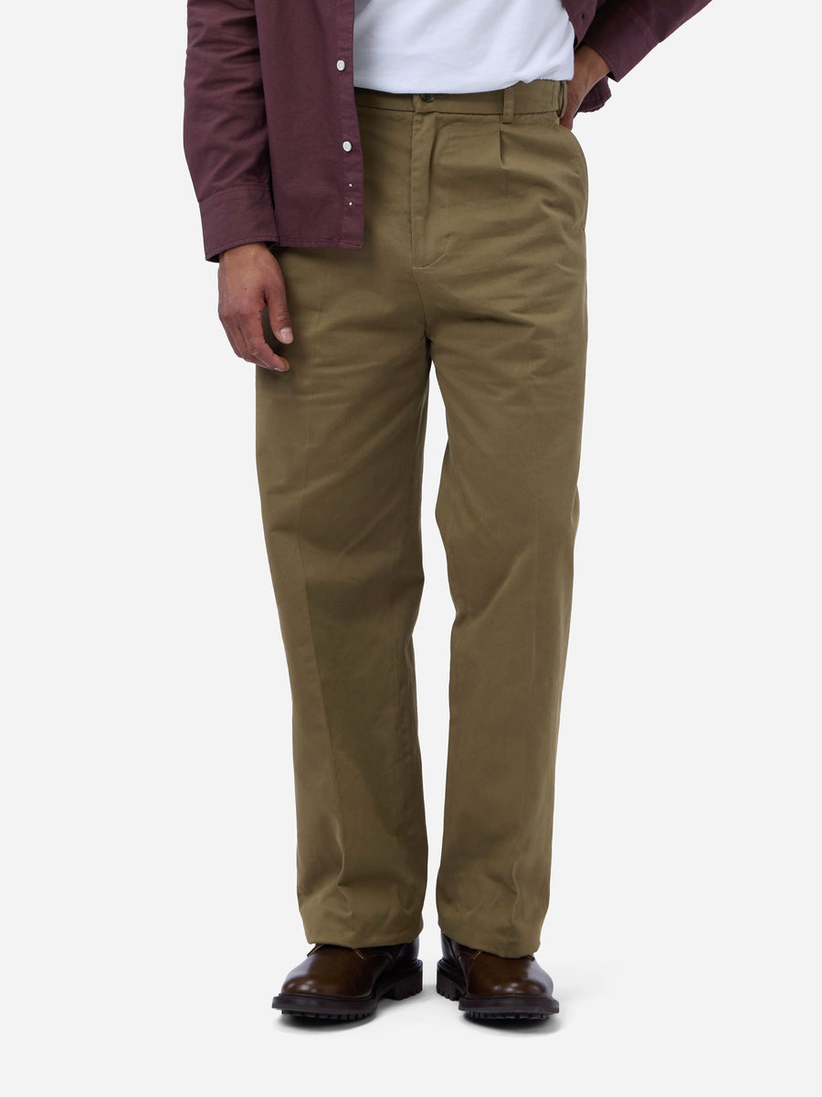 Pleated Trouser ~ Teak Peached Twill