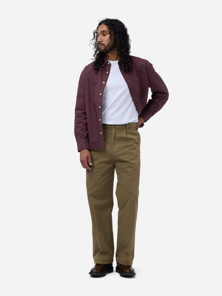 Pleated Trouser ~ Teak Peached Twill
