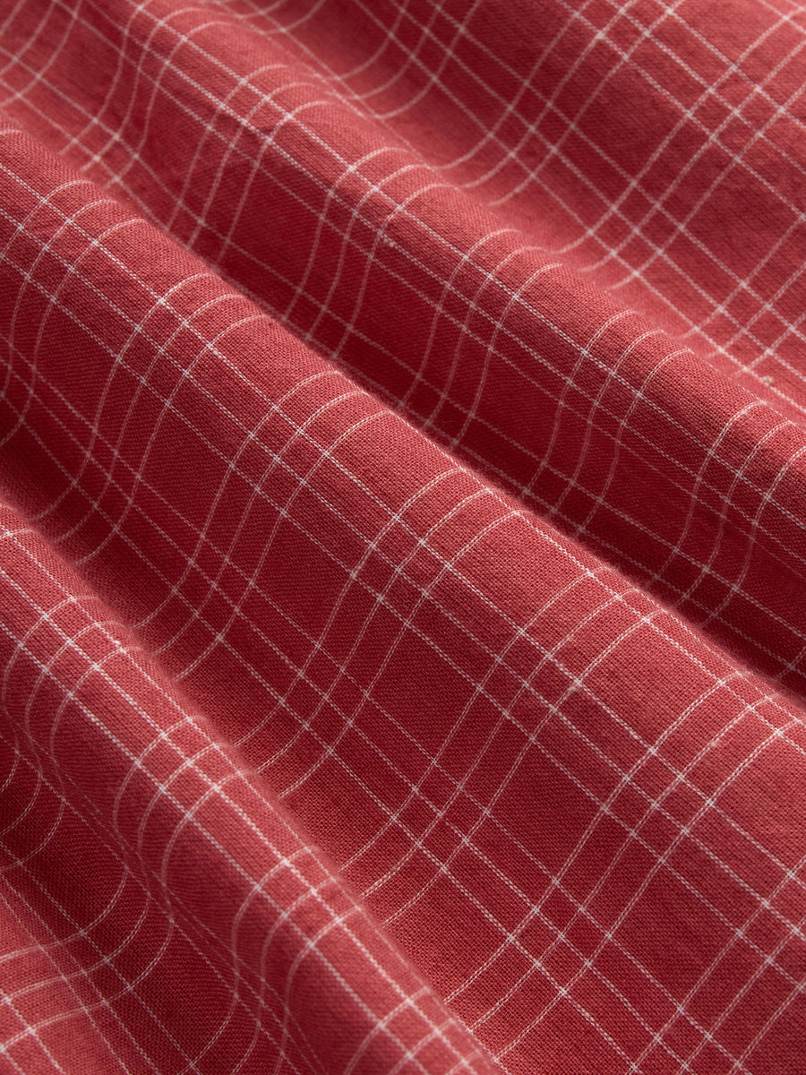 Short Sleeve Loop Shirt ~ Red Microcheck