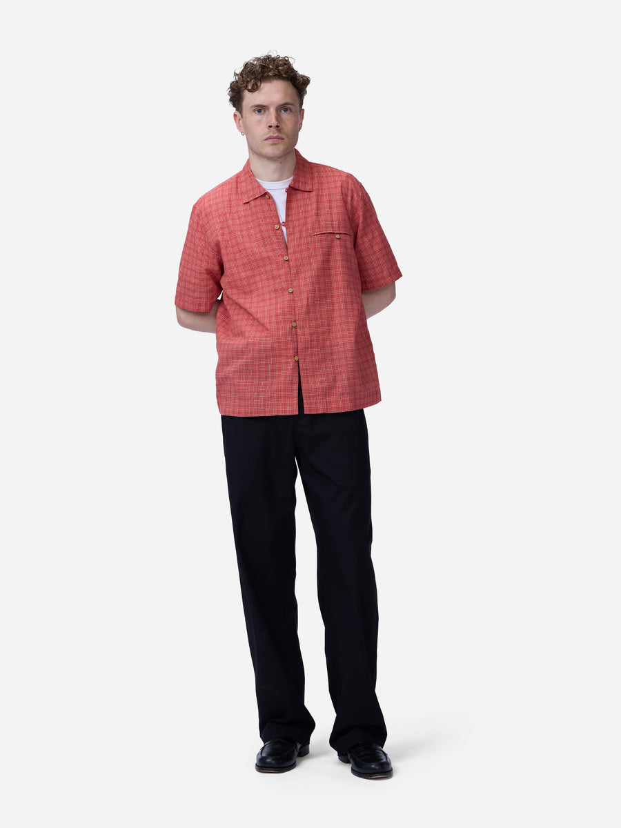 Short Sleeve Loop Shirt ~ Red Microcheck