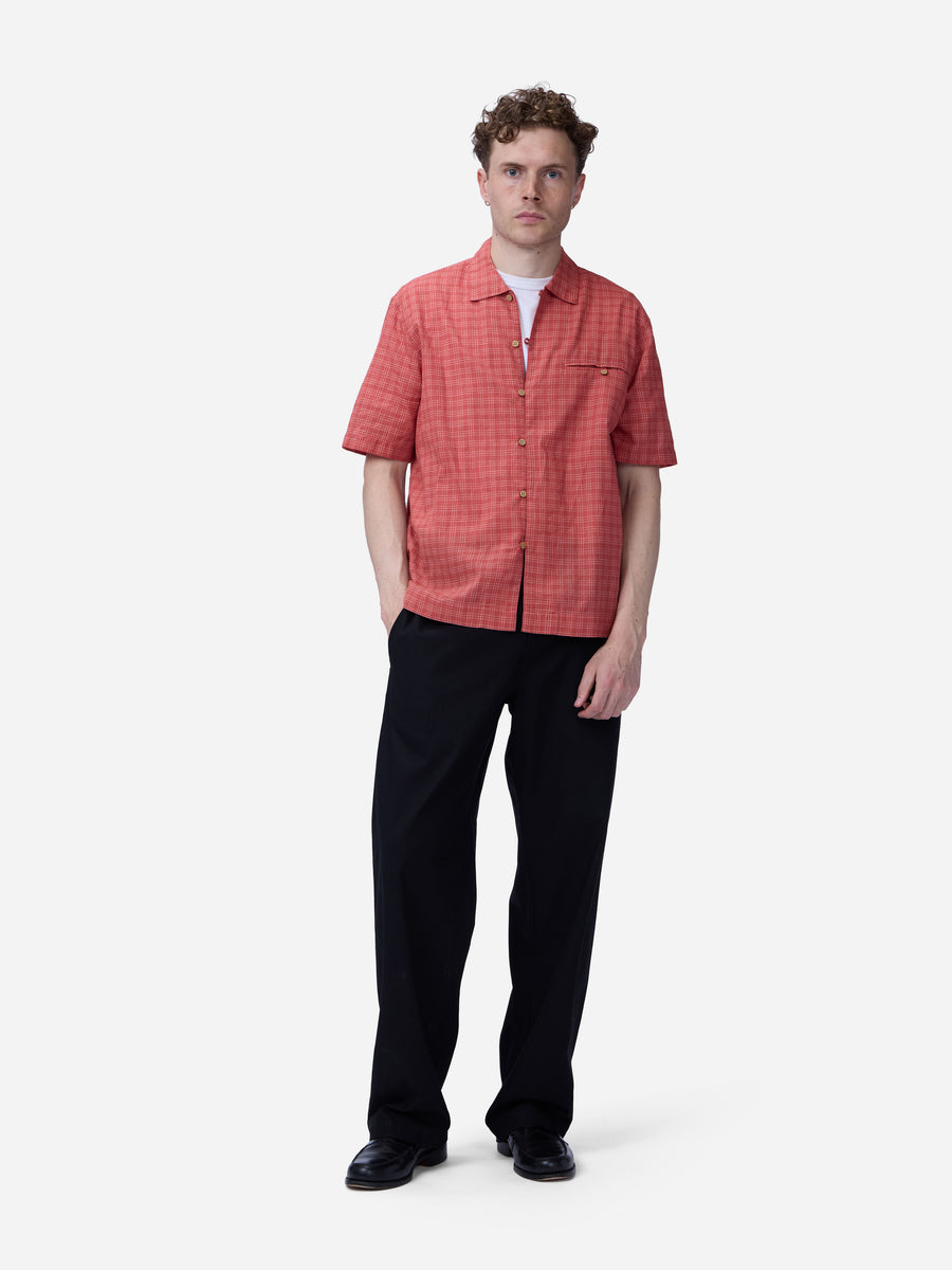 Short Sleeve Loop Shirt ~ Red Microcheck