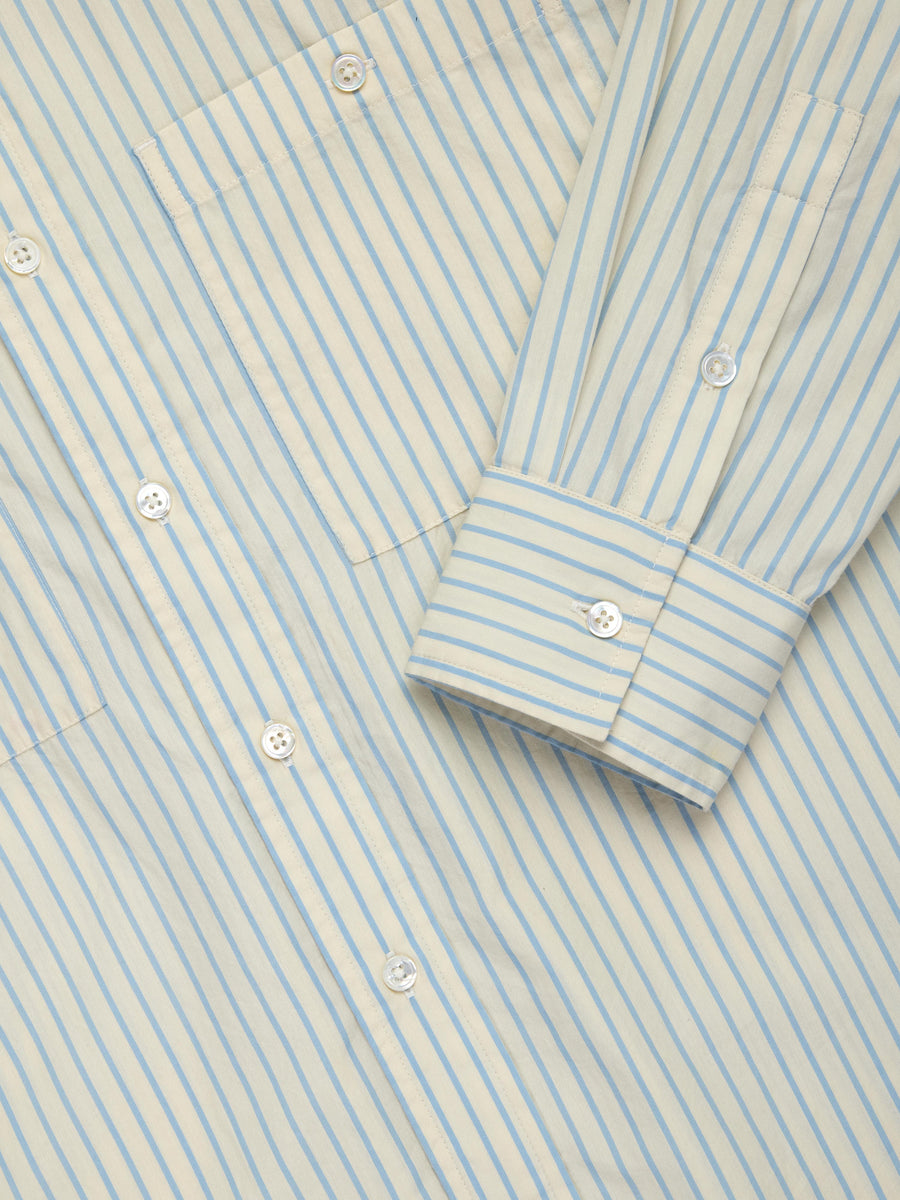 Commuter Shirt ~ Blue Ecru Stripe