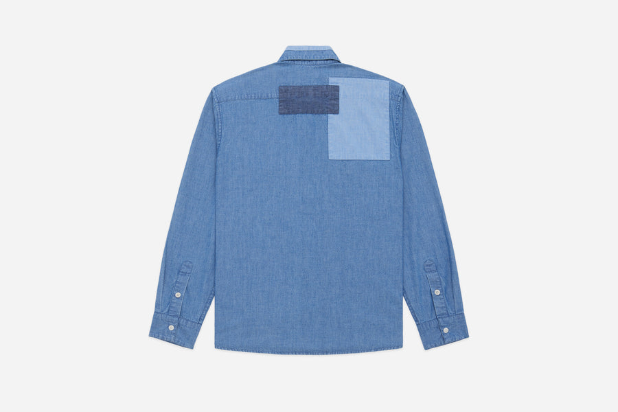 Utility Shirt ~ Indigo Patchwork Chambray
