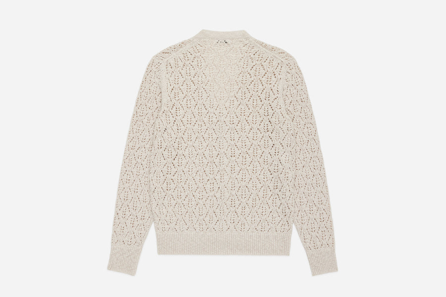 Classic Cardigan ~ Ecru Flamme Lace Knit