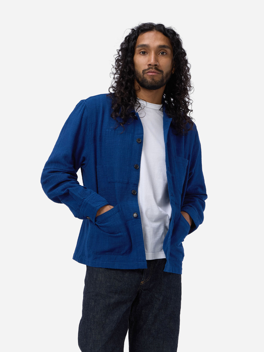 Shop Jacket ~ Indigo Patchwork Khadi