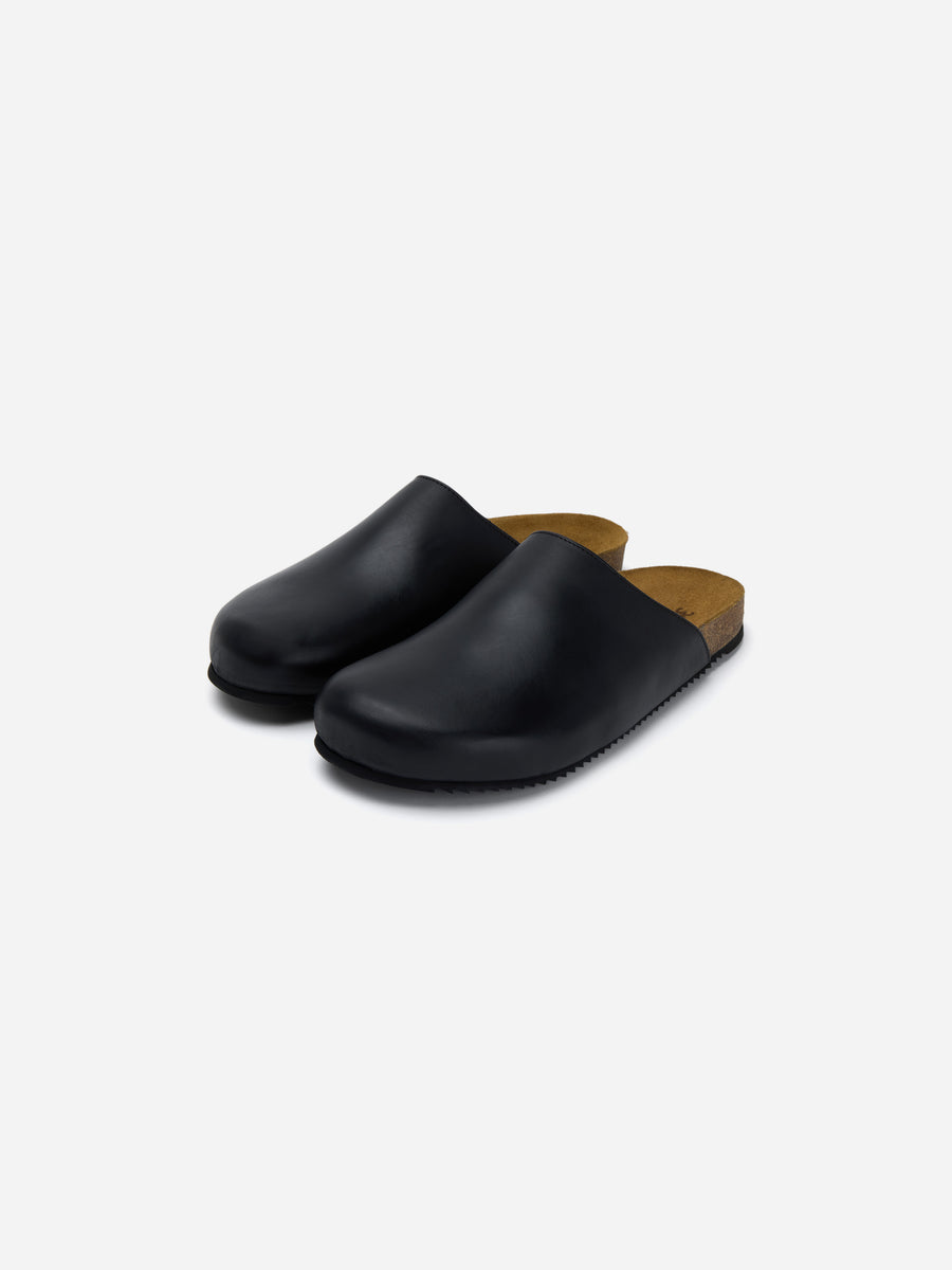 Mule ~ Black Calf Leather