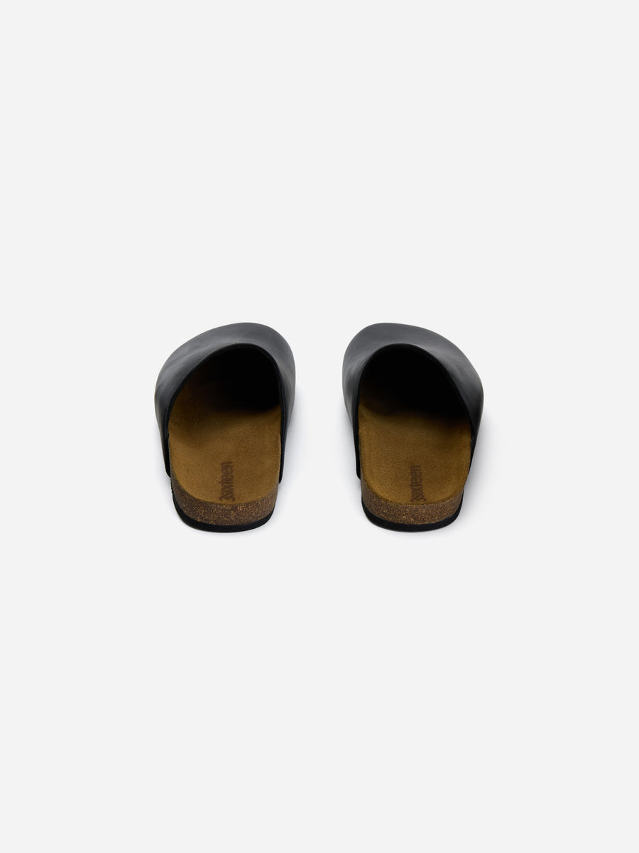 Mule ~ Black Calf Leather
