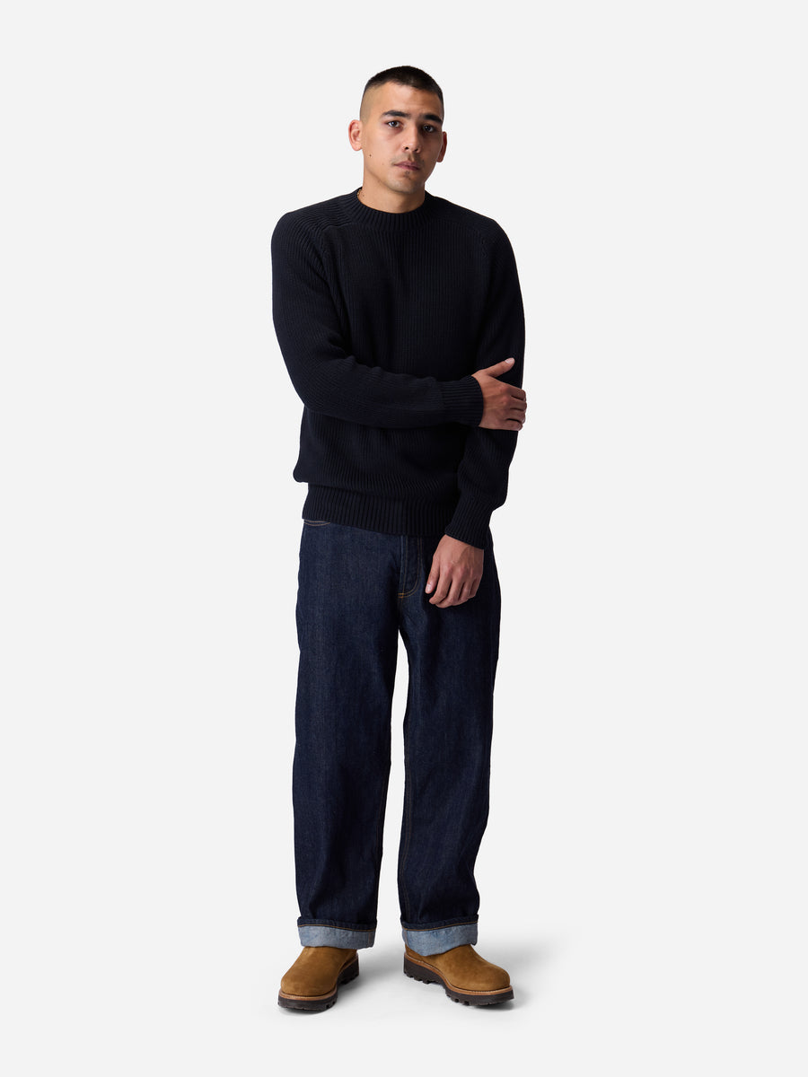 Cotton Crewneck Sweater ~ Black