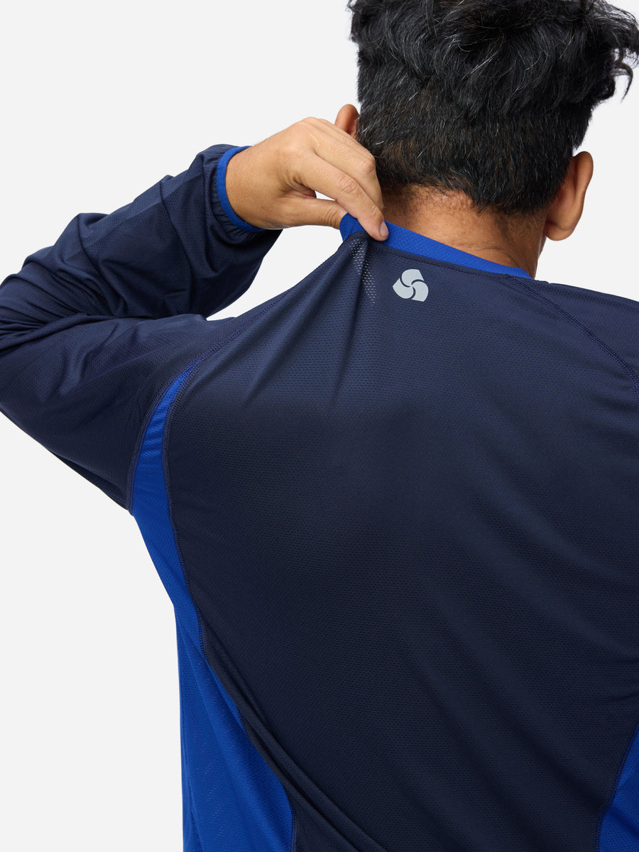 Track Tee LS ~ Navy/Cobalt