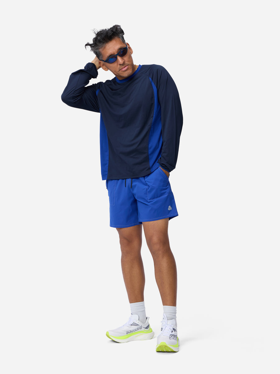 Track Tee LS ~ Navy/Cobalt