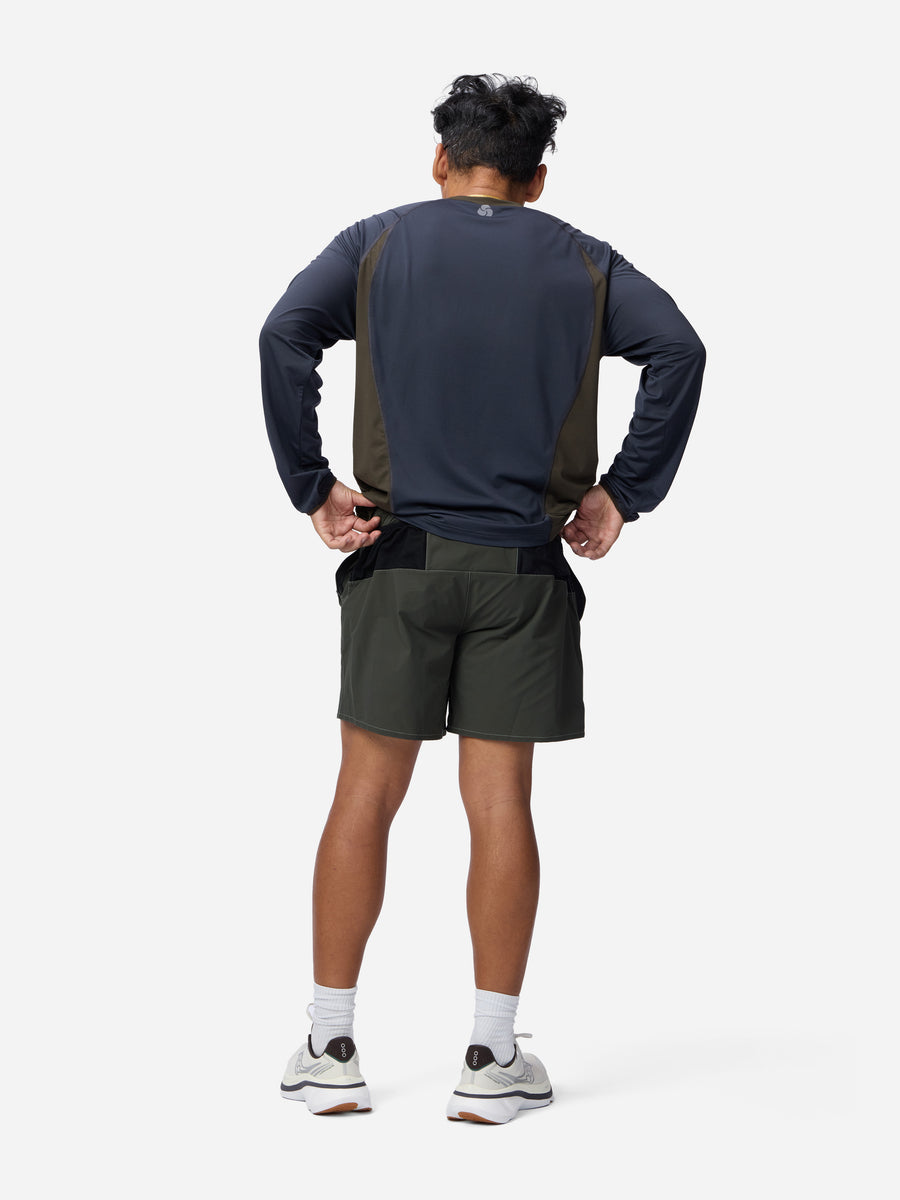 Track Tee LS ~ Olive/Charcoal