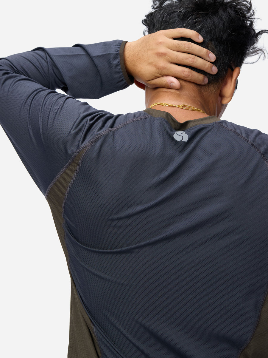 Track Tee LS ~ Olive/Charcoal
