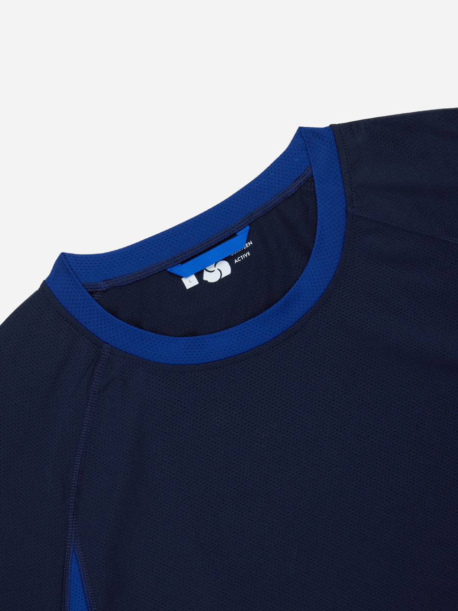 Track Tee LS ~ Navy/Cobalt