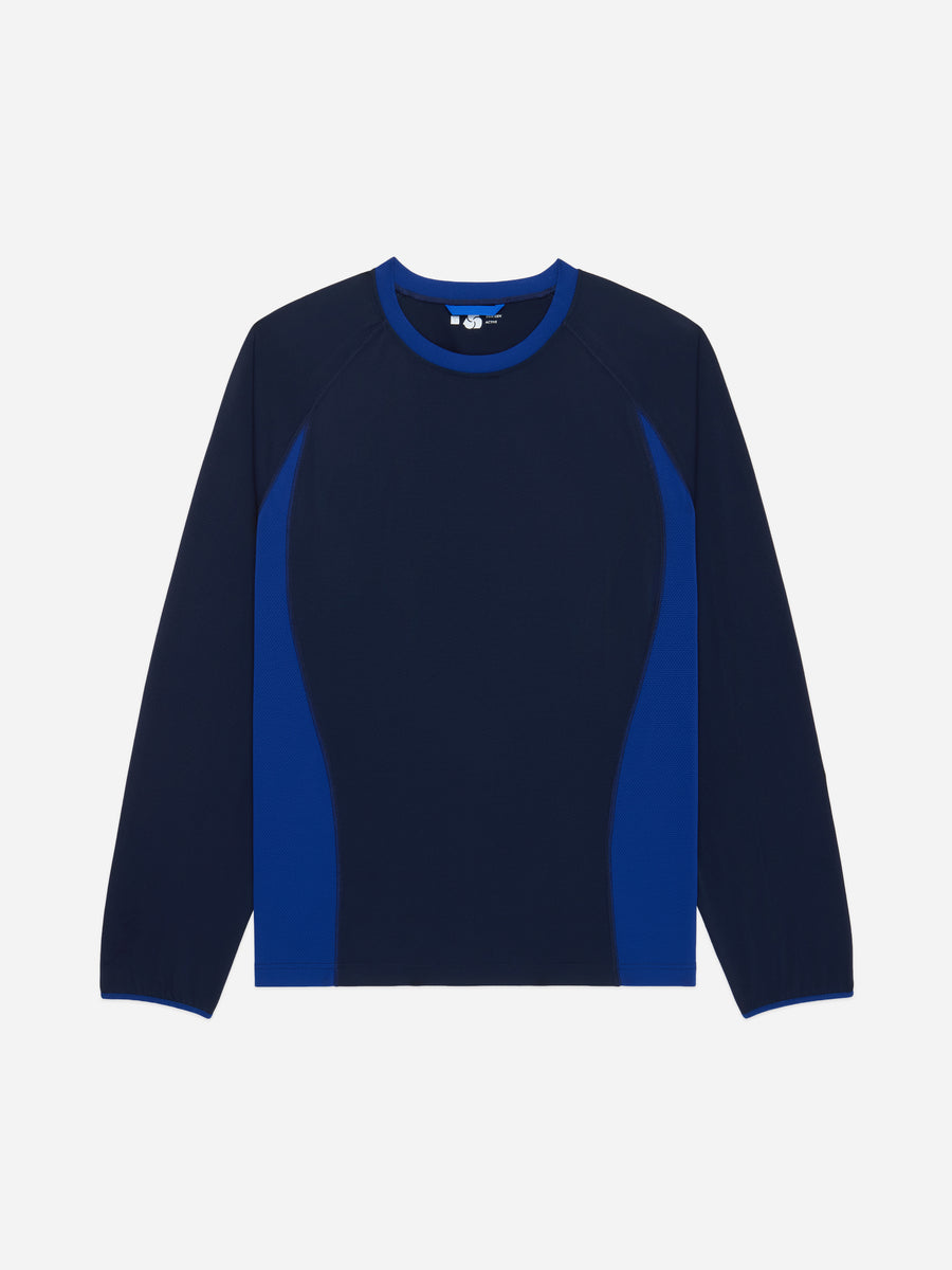 Track Tee LS ~ Navy/Cobalt