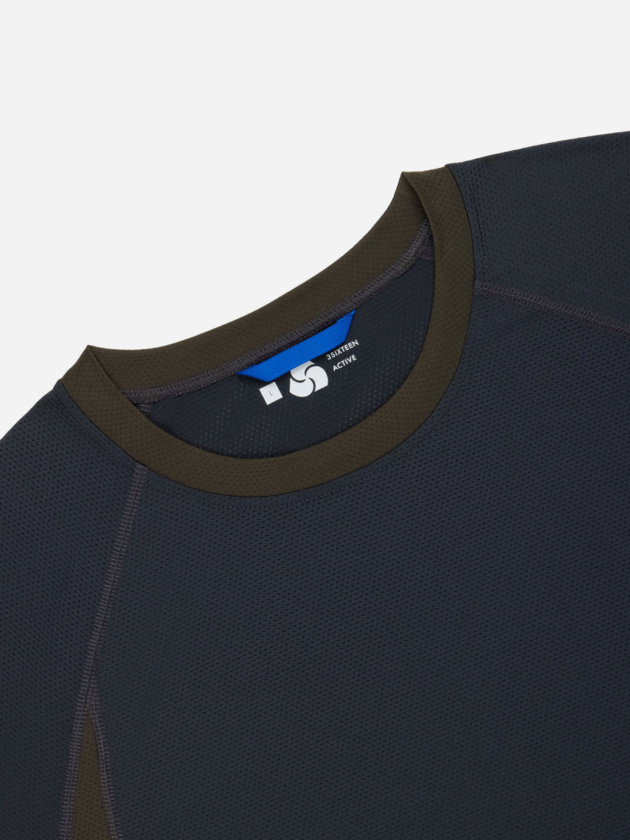 Track Tee LS ~ Olive/Charcoal