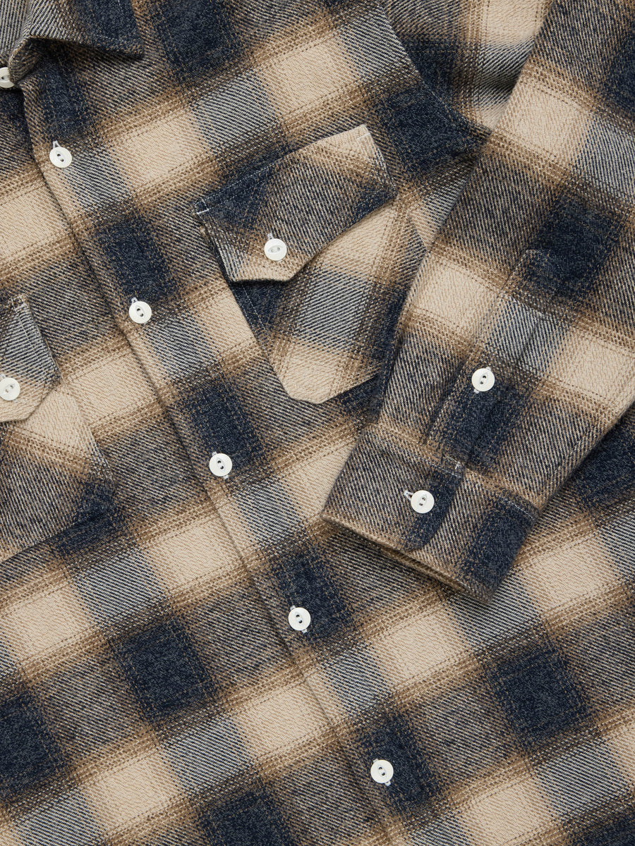Crosscut Flannel ~ Brown/Ecru