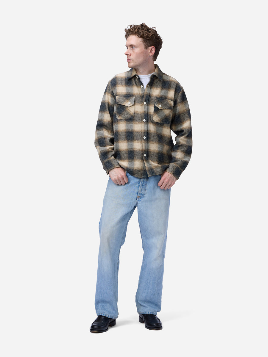Crosscut Flannel ~ Brown/Ecru
