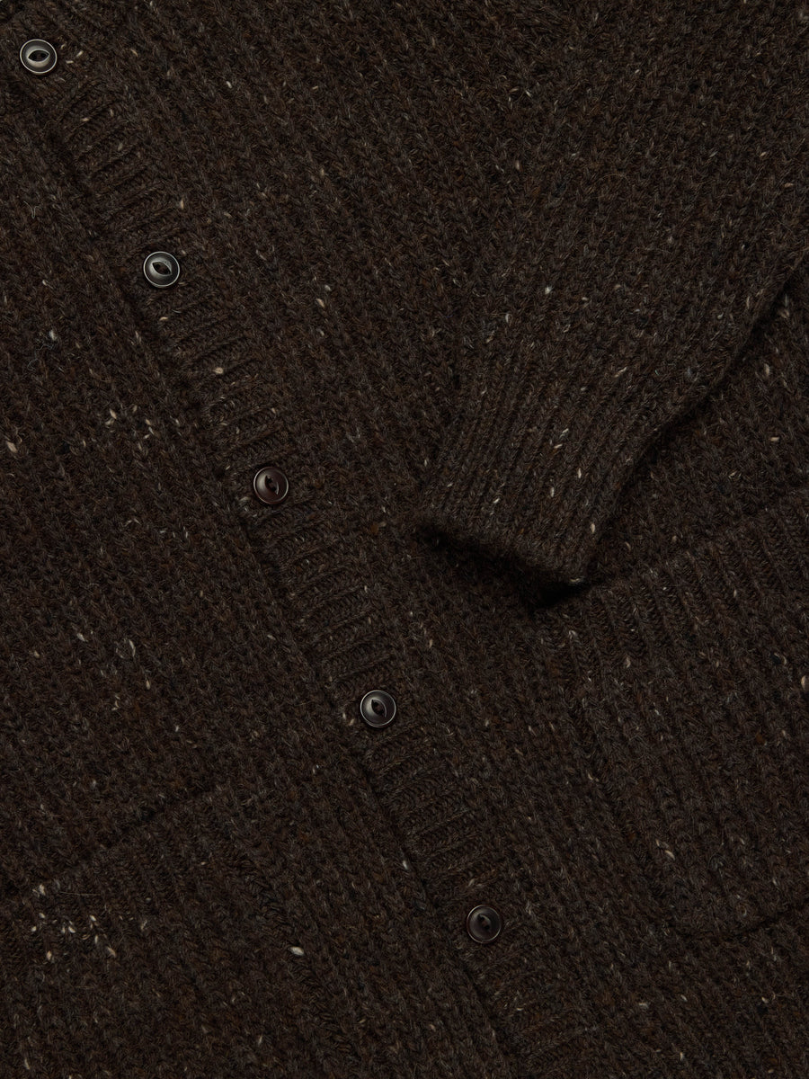 Fisherman Cardigan ~ Umber Tweed