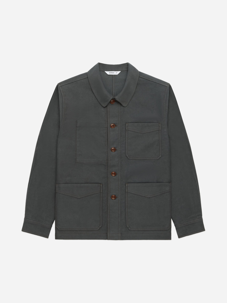 French Work Jacket ~ Grey Moleskin