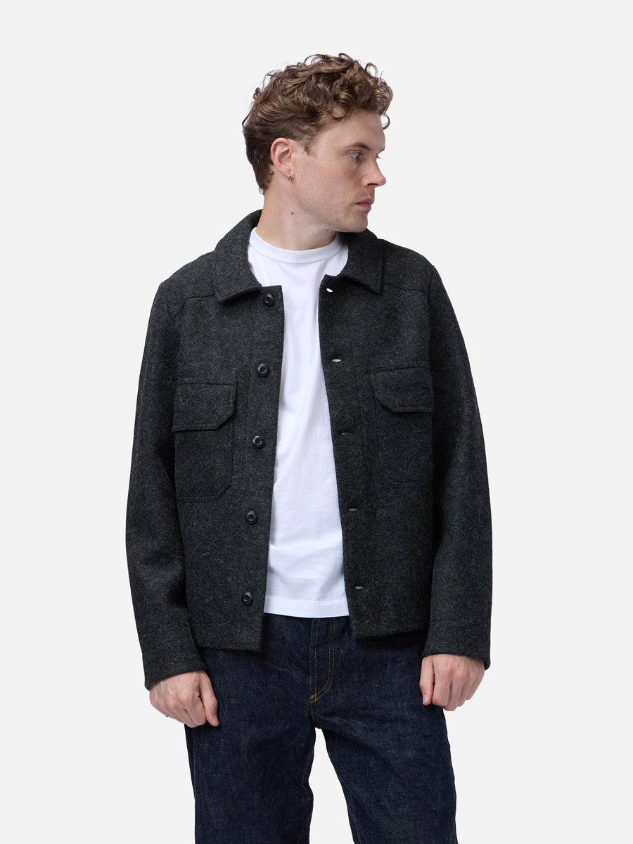 Officer Shirt ~ Charcoal Felted Wool
