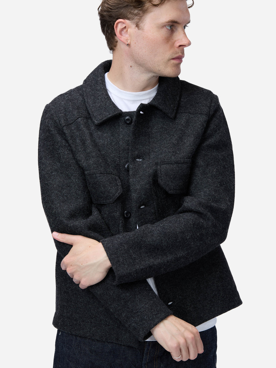 Officer Shirt ~ Charcoal Felted Wool