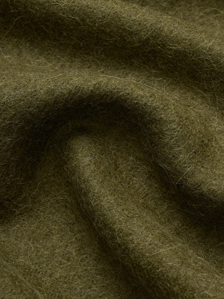 Officer Shirt ~ Olive Felted Wool