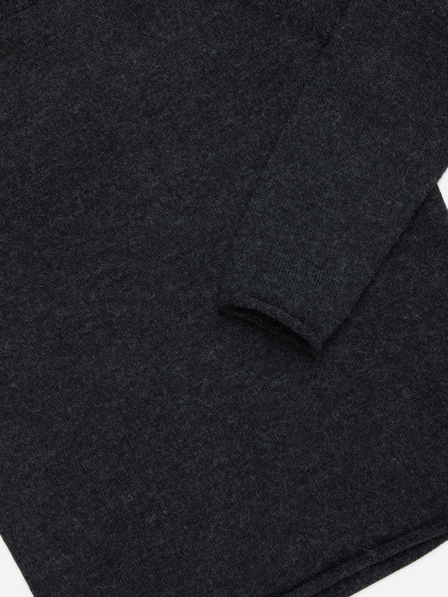 Roll Neck Sweater ~ Charcoal Baby Alpaca