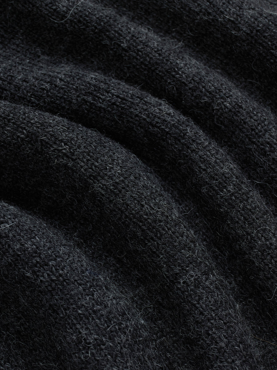 Roll Neck Sweater ~ Charcoal Baby Alpaca