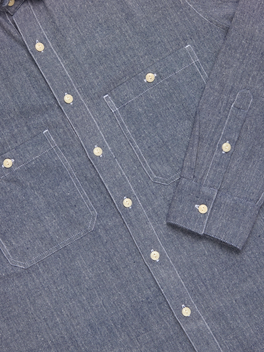 Utility Chambray Shirt ~ Handloom Silk Khadi