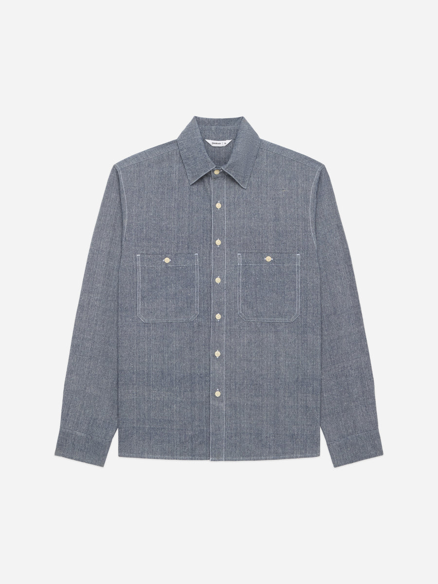 Utility Chambray Shirt ~ Handloom Silk Khadi