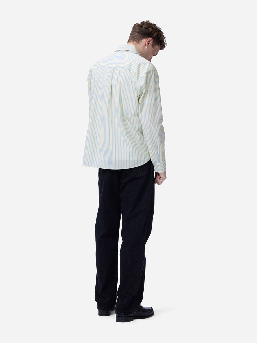 Commuter Shirt ~ Blue Ecru Stripe