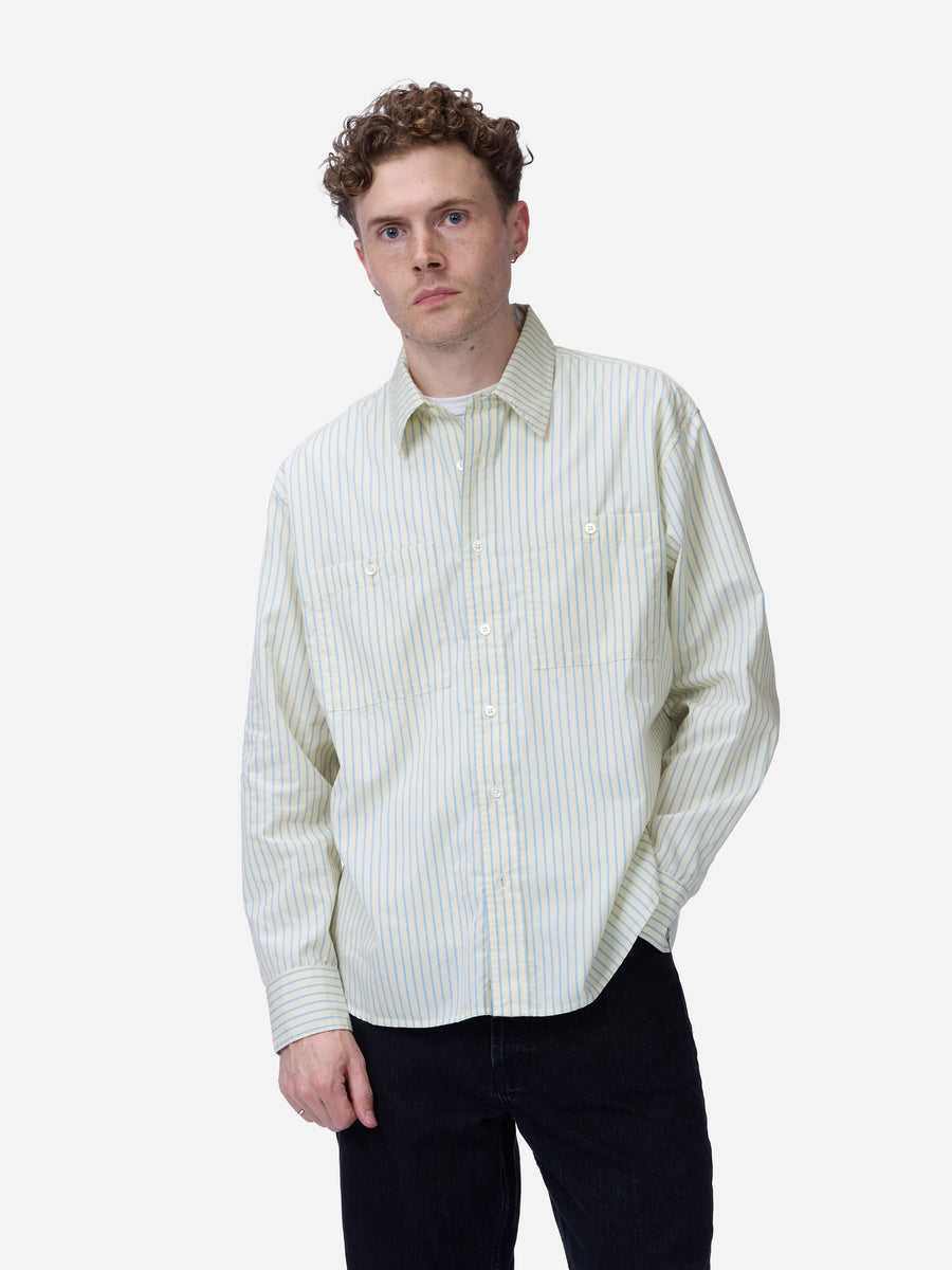 Commuter Shirt ~ Blue Ecru Stripe