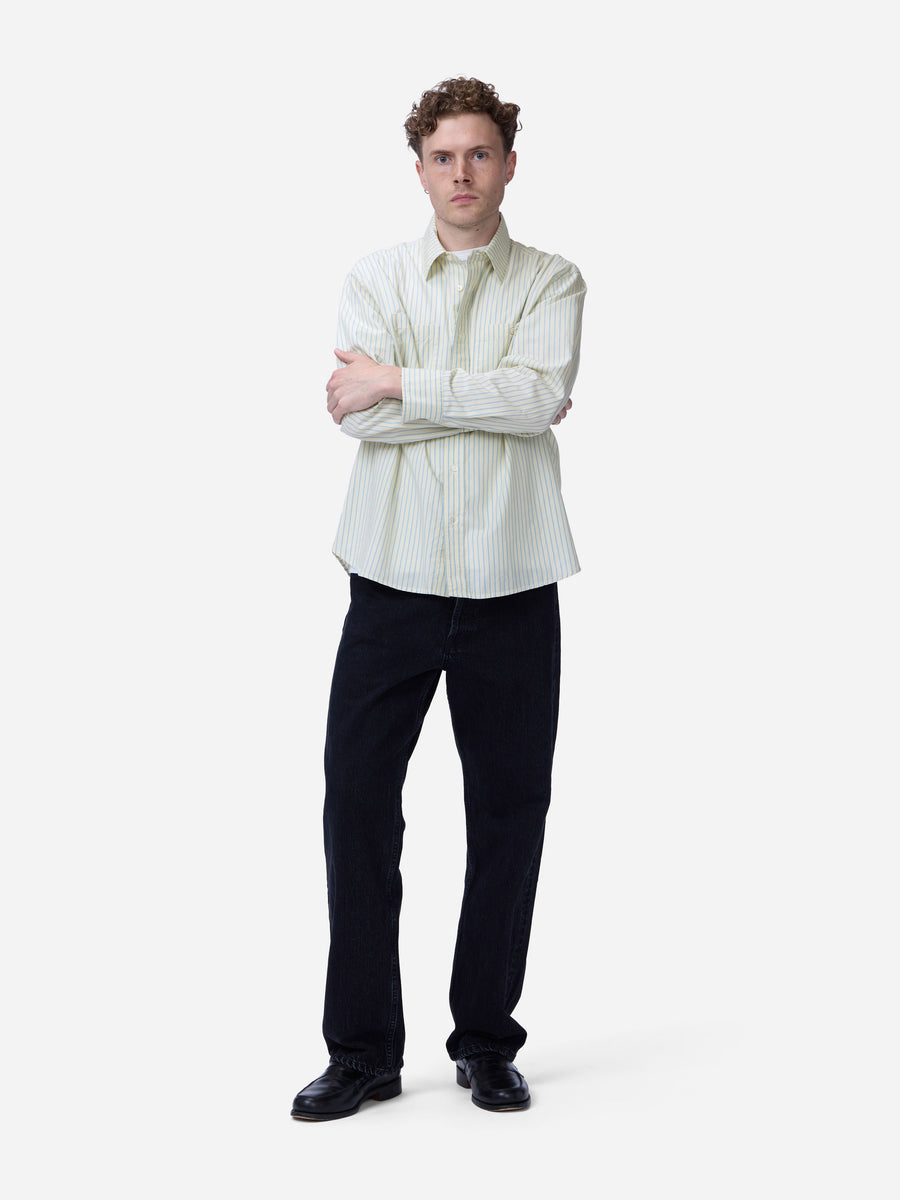 Commuter Shirt ~ Blue Ecru Stripe