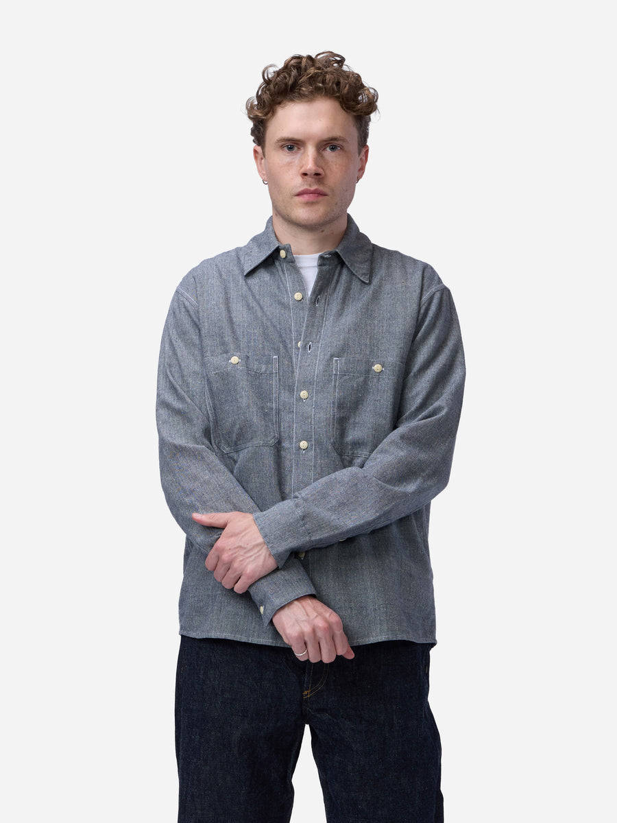 Utility Chambray Shirt ~ Handloom Silk Khadi