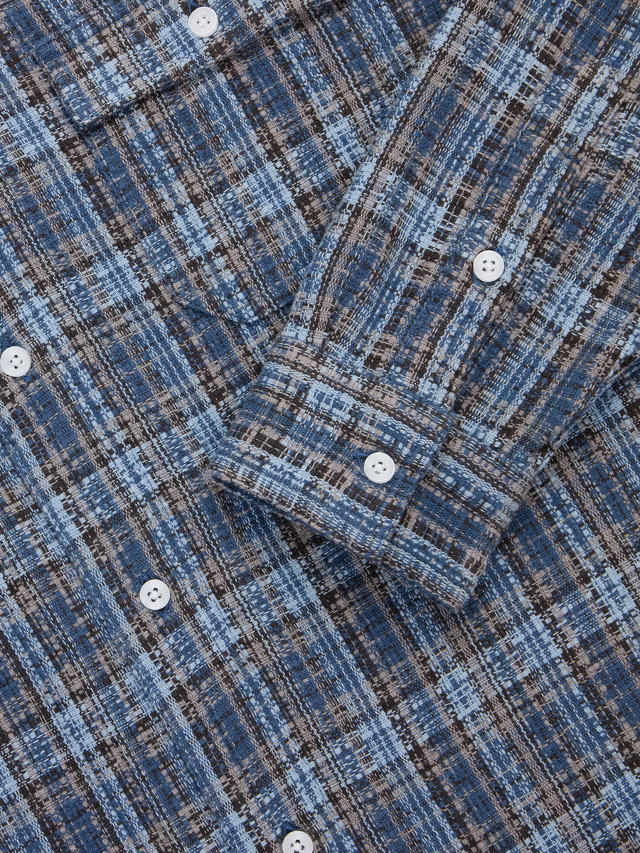 Camp Shirt ~ Blue Dobby Plaid